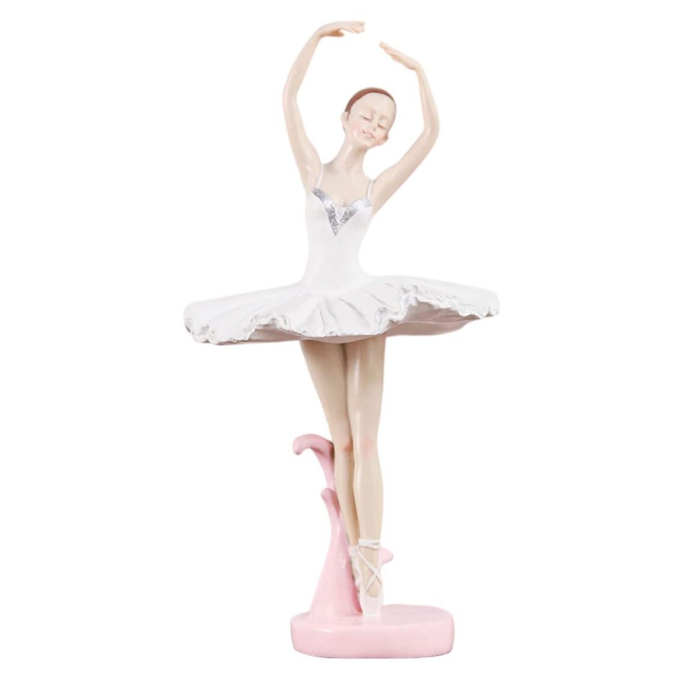 3 Pcs Resin Ornaments Dancer Cake Topper Norse Decor Ornament Figurines Elegant Decor Gilrs Birthday Dancer Ballet Figurines Figure White Doll Girl Nordic Synthetic Resin