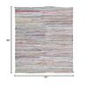 6'4" x 8'0" - 192 x 243 Cm Girit Beige Striped Bohemian Wool Cotton Handmade Handknotted Vintage Turkish Area Rug for Living Room Bedroom Nursery Hallway Indoor view 2