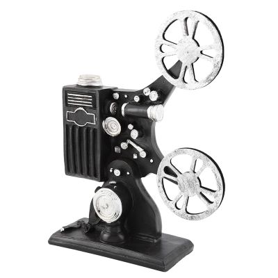 Resin Projector Figurine Statue, Vintage Movie Film Projector Model, Collectible Sculpture Ornament, Desktop Crafts Home Decoration, Black