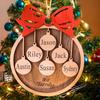 Personalized 2025 Christmas Ornaments, Customize 1-10 Names Christmas tree decoration Laser Engraved Names, Comes with a rope (6 Names, Red bow (most options)) view 1