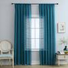 AZIMUZIXI Polka Dot Lace Curtains 108 Inches Long 2 Panels for Bedroom Living Room,Extra Long Geometric Hollow Privacy Rod Pocket Sheer Window Curtains & Drapes,Blue 59''W x 108''L view 2