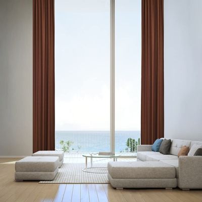 CASANEMA Solid Linen Texture Home Dcor Room Darkening Curtain Hanging Back Tab (1 Panel) Curtains - Made in Turkey