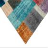 4'7" x 6'7" - 140 x 201 Cm Fourty Patch Blue Patchwork Bohemian Wool Cotton Handmade Handknotted Vintage Turkish Area Rug for Living Room Bedroom Nursery Hallway Indoor view 2
