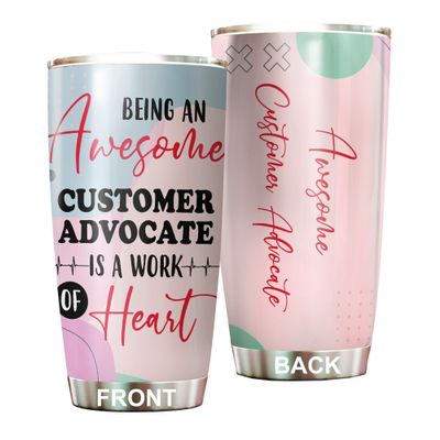 Awesome Customer Advocate Tumbler Stainless Steel 20oz, Funny Customer Advocate Gifts Bulk For Birthday Christmas, Customer Advocate Gifts For Men Women Office Coworker Driking Coffee Cup Humor