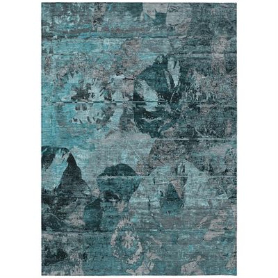Addison Rugs Chantille ACN555 Teal 10' x 14 Indoor Outdoor Area Rug, Stain Resistant, Machine Washable, Non Shedding, Bedroom, Living Room, Dining Room, Kitchen Rug
