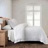 HiEnd Accents Stonewashed Cotton Waffle Weave Duvet Cover Set, Queen Size, White Solid Color, Classic Traditional Bed Set, 1 Comforter Cover and 2 Pillowcases view 2
