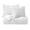 HiEnd Accents Stonewashed Cotton Waffle Weave Duvet Cover Set, Queen Size, White Solid Color, Classic Traditional Bed Set, 1 Comforter Cover and 2 Pillowcases view 3
