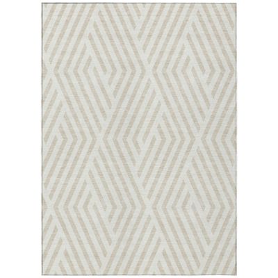 Addison Rugs Chantille ACN550 Ivory 2'6" x 3'10 Indoor Outdoor Area Rug, Stain Resistant, Machine Washable, Non Shedding, Bedroom, Living Room, Dining Room, Kitchen Rug