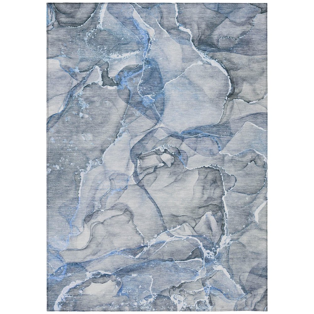 Addison Rugs Chantille ACN519 Blue 8' x 10 Indoor Outdoor Area Rug, Stain Resistant, Machine Washable, Non Shedding, Bedroom, Living Room, Dining Room, Kitchen Rug