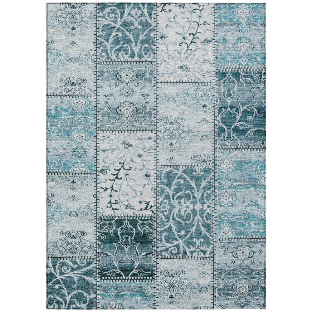 Addison Rugs Chantille ACN566 Teal 2'6" x 3'10 Indoor Outdoor Area Rug, Stain Resistant, Machine Washable, Non Shedding, Bedroom, Living Room, Dining Room, Kitchen Rug