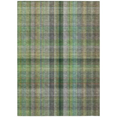 Addison Rugs Chantille ACN548 Green 8' x 10 Indoor Outdoor Area Rug, Stain Resistant, Machine Washable, Non Shedding, Bedroom, Living Room, Dining Room, Kitchen Rug