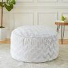 Sorra Home 30 in x 30 in x 15 in Round Bean Pouf - Knife Edge view 2