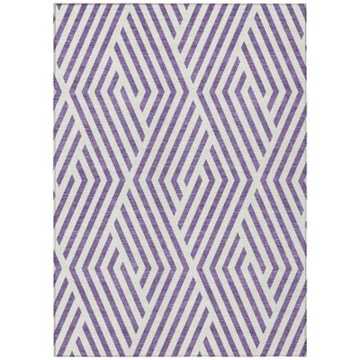 Addison Rugs Chantille ACN550 Purple 3' x 5 Indoor Outdoor Area Rug, Stain Resistant, Machine Washable, Non Shedding, Bedroom, Living Room, Dining Room, Kitchen Rug
