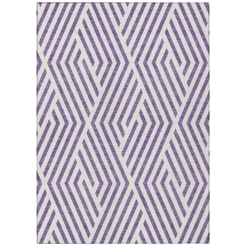 Addison Rugs Chantille ACN550 Purple 3' x 5 Indoor Outdoor Area Rug, Stain Resistant, Machine Washable, Non Shedding, Bedroom, Living Room, Dining Room, Kitchen Rug