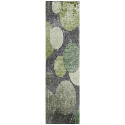 Addison Rugs Chantille ACN556 Green 2'3" x 7'6" Indoor Outdoor Hallway Runner Rug, Stain Resistant Washable Kitchen Area Carpet for Bathroom, Laundry and Bedroom