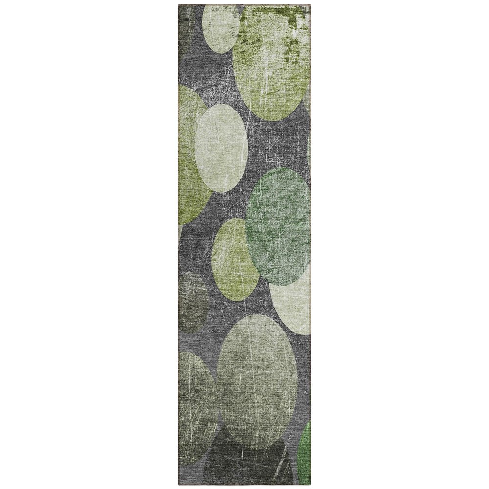 Addison Rugs Chantille ACN556 Green 2'3" x 7'6" Indoor Outdoor Hallway Runner Rug, Stain Resistant Washable Kitchen Area Carpet for Bathroom, Laundry and Bedroom