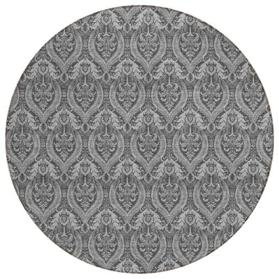 Addison Rugs Chantille ACN572 Gray 8' x 8 Indoor Outdoor Round Area Rug, Stain Resistant, Machine Washable, Non Shedding, Bedroom, Living Room, Dining Room, Kitchen Rug