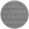 Addison Rugs Chantille ACN572 Gray 8' x 8 Indoor Outdoor Round Area Rug, Stain Resistant, Machine Washable, Non Shedding, Bedroom, Living Room, Dining Room, Kitchen Rug view 1