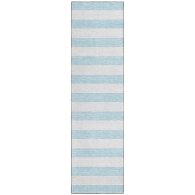 Addison Rugs Chantille ACN528 Blue 2'3" x 7'6" Indoor Outdoor Hallway Runner Rug, Stain Resistant Washable Kitchen Area Carpet for Bathroom, Laundry and Bedroom