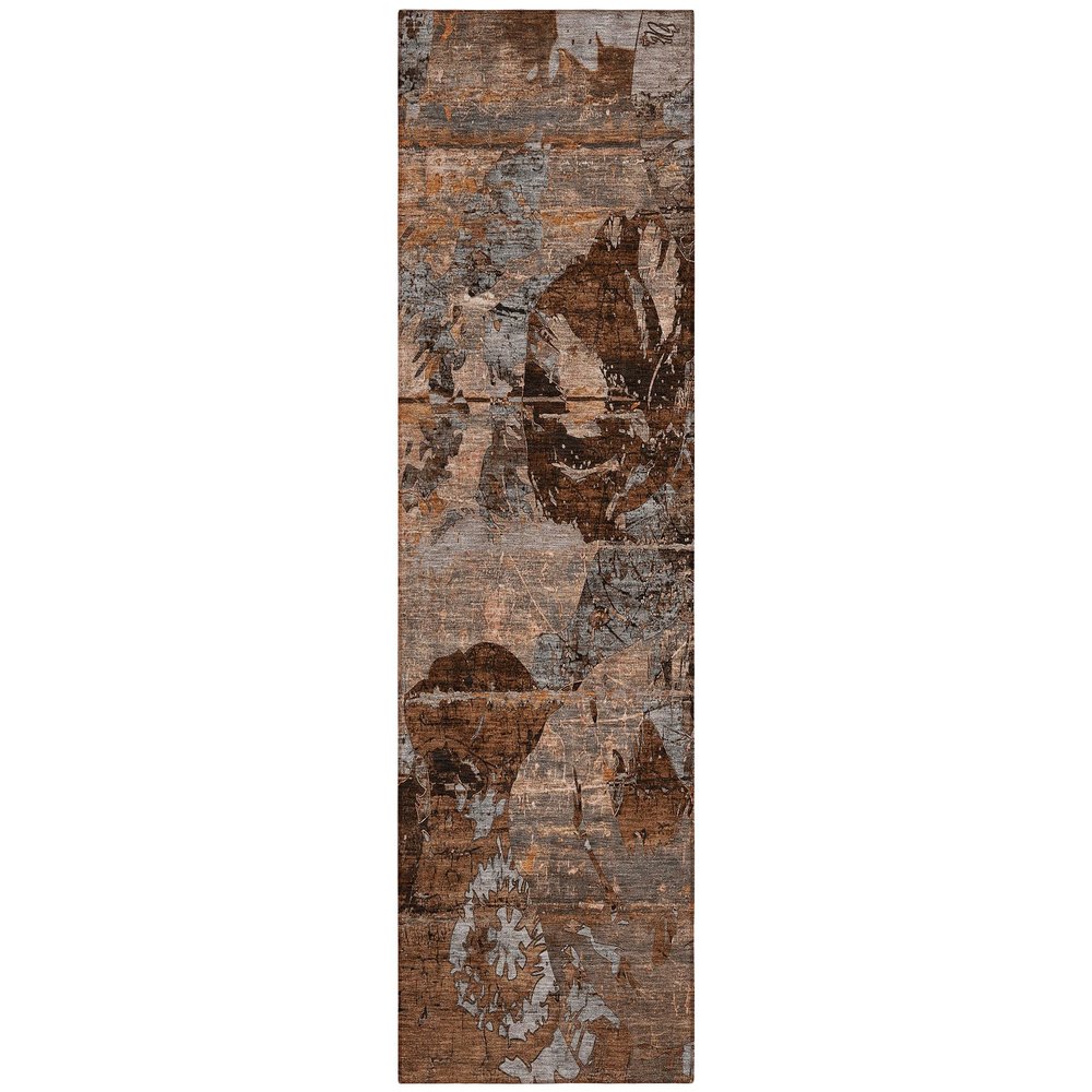 Addison Rugs Chantille ACN555 Orange 2'3" x 7'6" Indoor Outdoor Hallway Runner Rug, Stain Resistant Washable Kitchen Area Carpet for Bathroom, Laundry and Bedroom