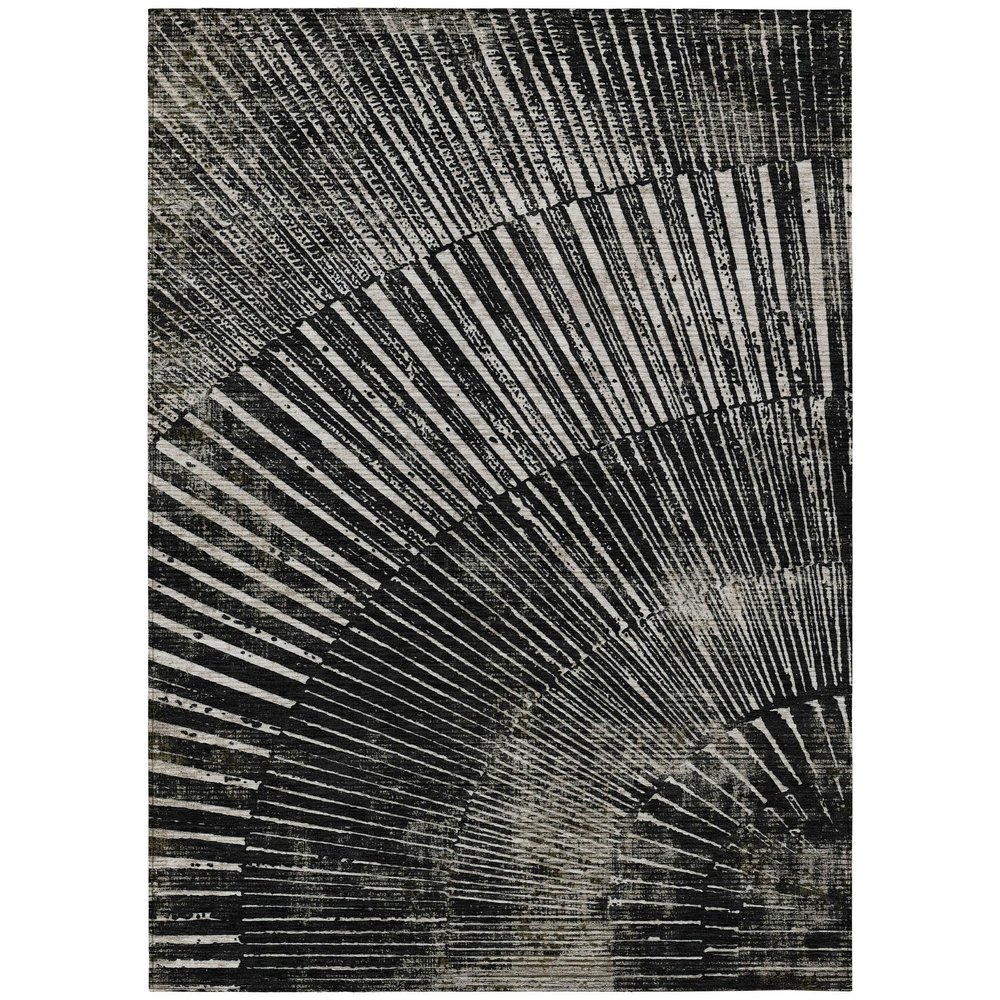 Addison Rugs Chantille ACN542 Black 3' x 5' Indoor Outdoor Area Rug, Easy Clean, Machine Washable, Non Shedding, Bedroom, Living Room, Dining Room, Kitchen, Patio Rug