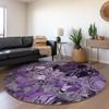 Addison Rugs Chantille ACN558 Purple 8' x 8 Indoor Outdoor Round Area Rug, Stain Resistant, Machine Washable, Non Shedding, Bedroom, Living Room, Dining Room, Kitchen Rug view 2