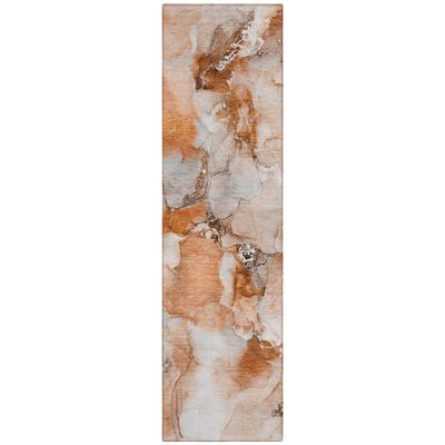 Addison Rugs Chantille ACN526 Orange 2'3" x 7'6" Indoor Outdoor Hallway Runner Rug, Stain Resistant Washable Kitchen Area Carpet for Bathroom, Laundry and Bedroom