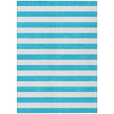 Addison Rugs Chantille ACN528 Teal 9' x 12 Indoor Outdoor Area Rug, Stain Resistant, Machine Washable, Non Shedding, Bedroom, Living Room, Dining Room, Kitchen Rug