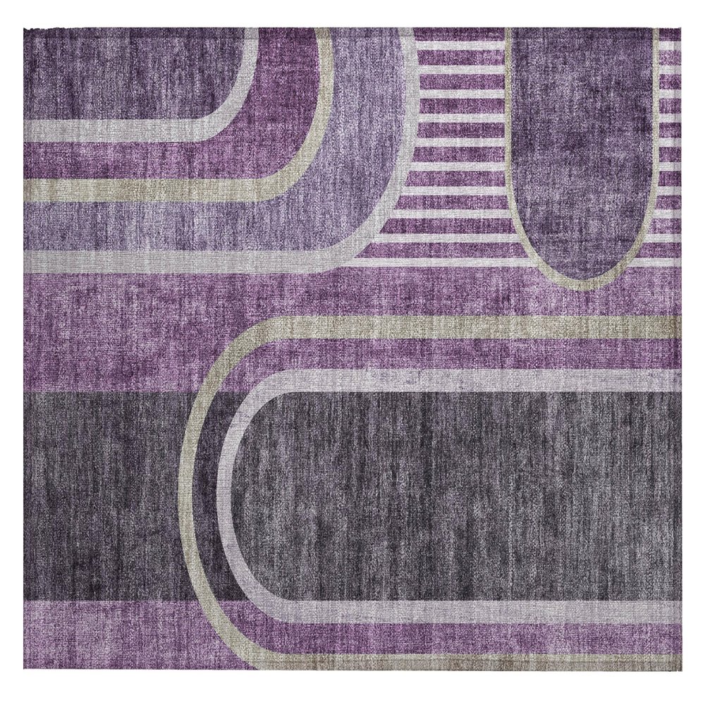 Addison Rugs Chantille ACN532 Purple 1'8" x 2'6 Indoor Outdoor Area Rug, Stain Resistant, Machine Washable, Non Shedding, Bedroom, Living Room, Dining Room, Kitchen Rug