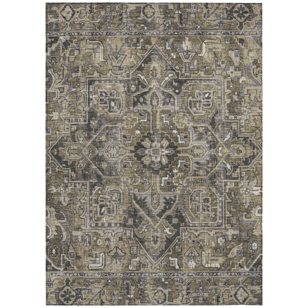 Addison Rugs Chantille ACN570 Brown 9' x 12 Indoor Outdoor Area Rug, Stain Resistant, Machine Washable, Non Shedding, Bedroom, Living Room, Dining Room, Kitchen Rug