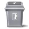 GRFIT Trash Cans Wastebasket Swing-Top Lid Recycle BinKitchen Trash Can with LidCommercial Products Untouchable Square Trash/Garbage Container with Lid, Gray Kitchen Bathroom Rubbish Bin view 1