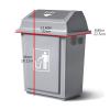 GRFIT Trash Cans Wastebasket Swing-Top Lid Recycle BinKitchen Trash Can with LidCommercial Products Untouchable Square Trash/Garbage Container with Lid, Gray Kitchen Bathroom Rubbish Bin view 2