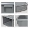 GRFIT Trash Cans Wastebasket Swing-Top Lid Recycle BinKitchen Trash Can with LidCommercial Products Untouchable Square Trash/Garbage Container with Lid, Gray Kitchen Bathroom Rubbish Bin view 3