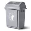 GRFIT Trash Cans Wastebasket Swing-Top Lid Recycle BinKitchen Trash Can with LidCommercial Products Untouchable Square Trash/Garbage Container with Lid, Gray Kitchen Bathroom Rubbish Bin view 4
