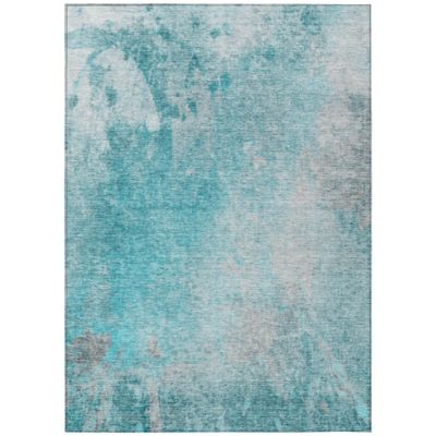 Addison Rugs Chantille ACN562 Teal 5' x 7'6 Indoor Outdoor Area Rug, Stain Resistant, Machine Washable, Non Shedding, Bedroom, Living Room, Dining Room, Kitchen Rug
