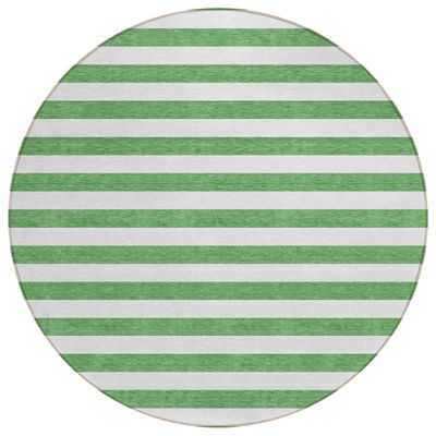 Addison Rugs Chantille ACN528 Green 8' x 8 Indoor Outdoor Round Area Rug, Stain Resistant, Machine Washable, Non Shedding, Bedroom, Living Room, Dining Room, Kitchen Rug