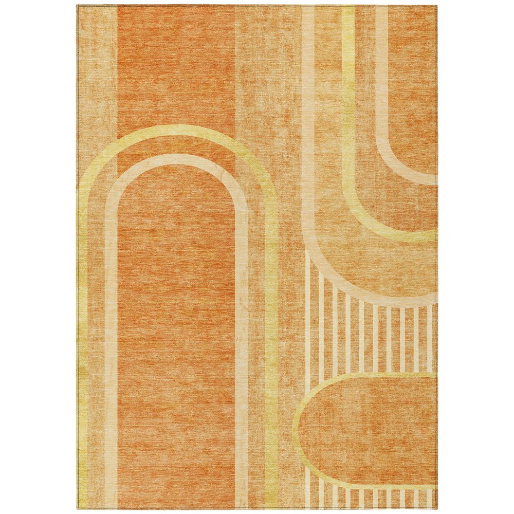 Addison Rugs Chantille ACN532 Orange 5' x 7'6 Indoor Outdoor Area Rug, Stain Resistant, Machine Washable, Non Shedding, Bedroom, Living Room, Dining Room, Kitchen Rug