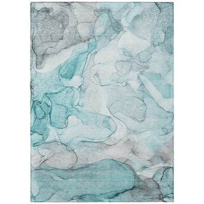 Addison Rugs Chantille ACN512 Teal 3' x 5 Indoor Outdoor Area Rug, Stain Resistant, Machine Washable, Non Shedding, Bedroom, Living Room, Dining Room, Kitchen Rug