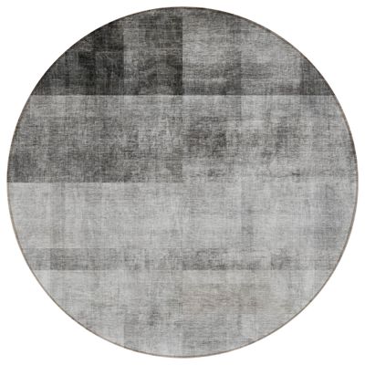 Addison Rugs Chantille ACN568 Gray 8' x 8 Indoor Outdoor Round Area Rug, Stain Resistant, Machine Washable, Non Shedding, Bedroom, Living Room, Dining Room, Kitchen Rug