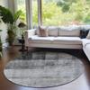 Addison Rugs Chantille ACN568 Gray 8' x 8 Indoor Outdoor Round Area Rug, Stain Resistant, Machine Washable, Non Shedding, Bedroom, Living Room, Dining Room, Kitchen Rug view 2