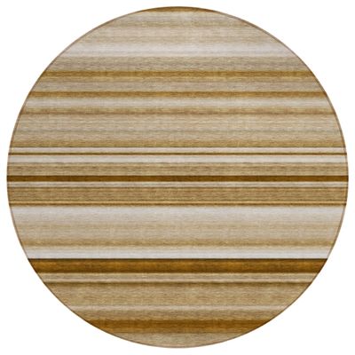 Addison Rugs Chantille ACN529 Brown 8' x 8 Indoor Outdoor Round Area Rug, Stain Resistant, Machine Washable, Non Shedding, Bedroom, Living Room, Dining Room, Kitchen Rug
