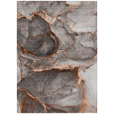 Addison Rugs Chantille ACN525 Orange 5' x 7'6 Indoor Outdoor Area Rug, Stain Resistant, Machine Washable, Non Shedding, Bedroom, Living Room, Dining Room, Kitchen Rug