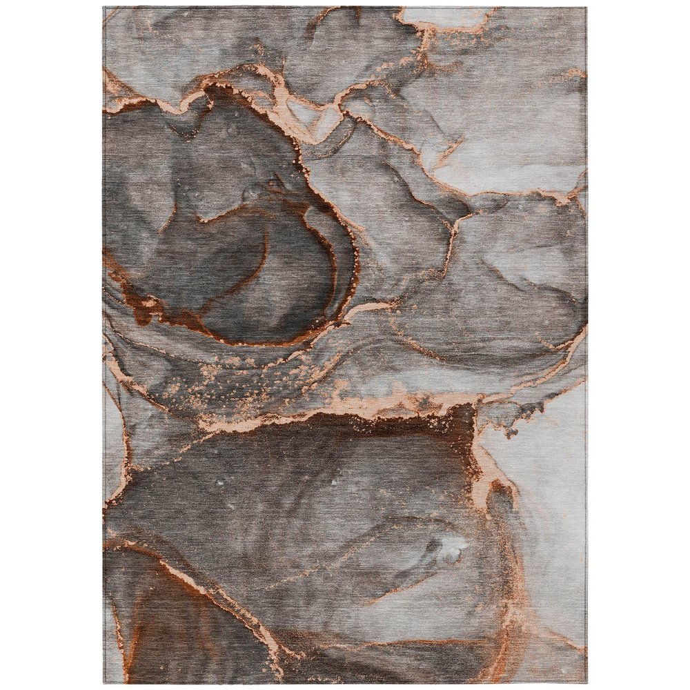 Addison Rugs Chantille ACN525 Orange 5' x 7'6 Indoor Outdoor Area Rug, Stain Resistant, Machine Washable, Non Shedding, Bedroom, Living Room, Dining Room, Kitchen Rug