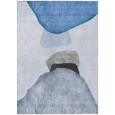 Addison Rugs Chantille ACN547 Blue 5' x 7'6 Indoor Outdoor Area Rug, Stain Resistant, Machine Washable, Non Shedding, Bedroom, Living Room, Dining Room, Kitchen Rug