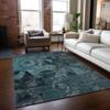 Addison Rugs Chantille ACN555 Teal 3' x 5 Indoor Outdoor Area Rug, Stain Resistant, Machine Washable, Non Shedding, Bedroom, Living Room, Dining Room, Kitchen Rug view 2