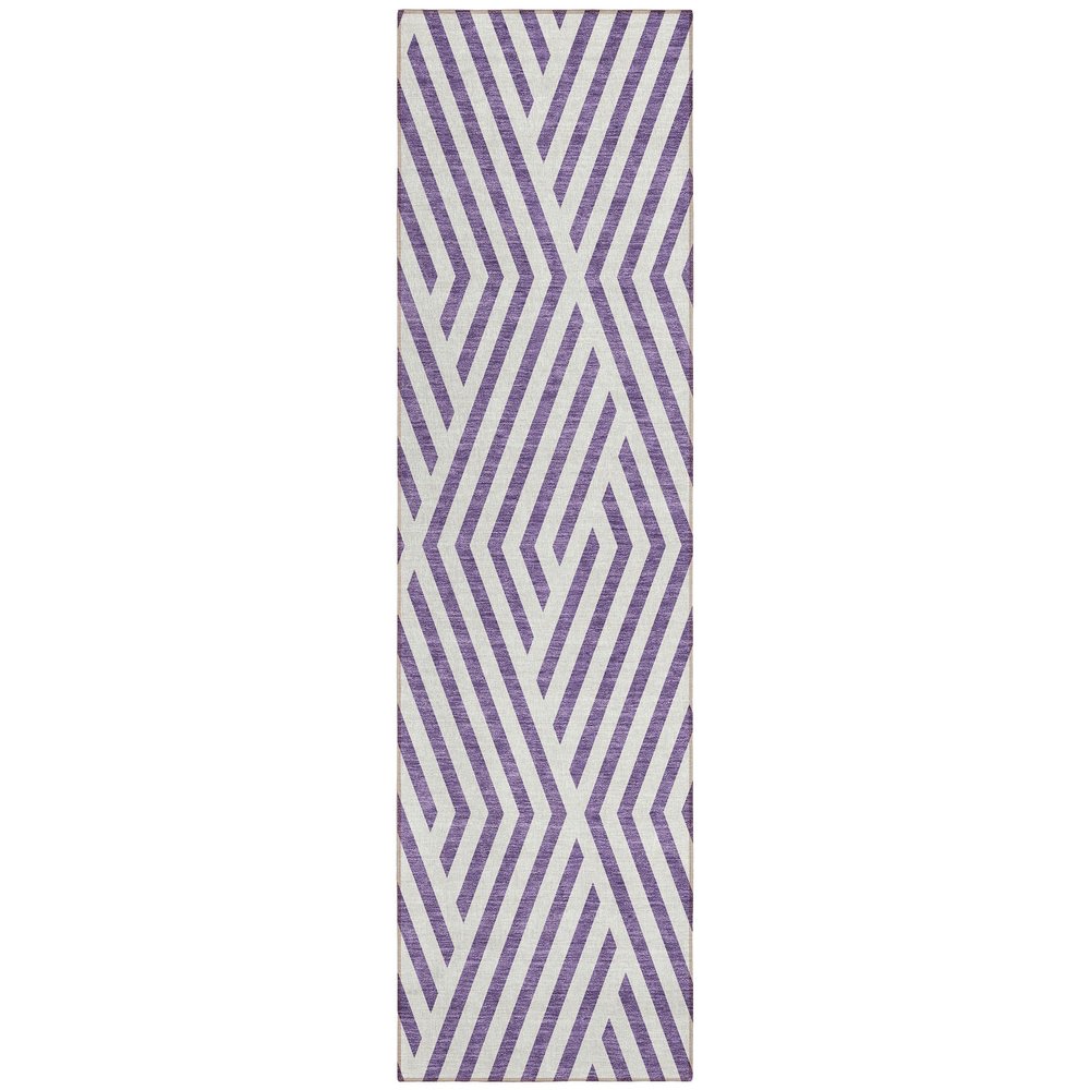 Addison Rugs Chantille ACN550 Purple 2'3" x 7'6" Indoor Outdoor Hallway Runner Rug, Stain Resistant Washable Kitchen Area Carpet for Bathroom, Laundry and Bedroom