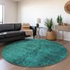Addison Rugs Chantille ACN554 Teal 8' x 8 Indoor Outdoor Round Area Rug, Stain Resistant, Machine Washable, Non Shedding, Bedroom, Living Room, Dining Room, Kitchen Rug view 2