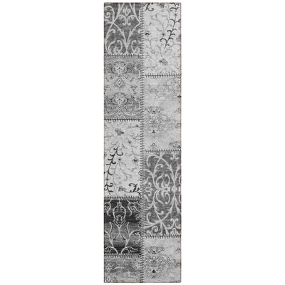 Addison Rugs Chantille ACN566 Gray 2'3" x 7'6" Indoor Outdoor Hallway Runner Rug, Stain Resistant Washable Kitchen Area Carpet for Bathroom, Laundry and Bedroom