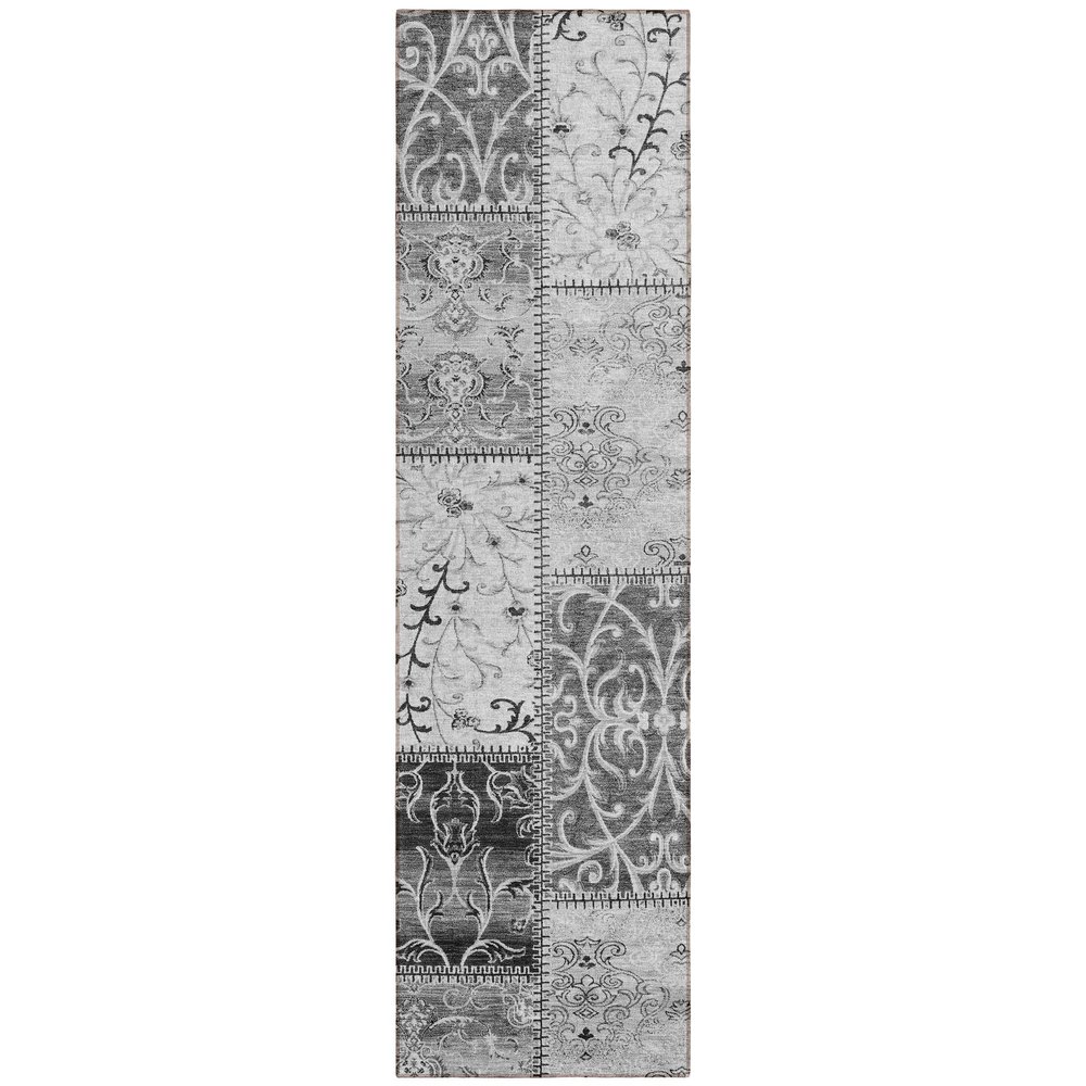 Addison Rugs Chantille ACN566 Gray 2'3" x 7'6" Indoor Outdoor Hallway Runner Rug, Stain Resistant Washable Kitchen Area Carpet for Bathroom, Laundry and Bedroom