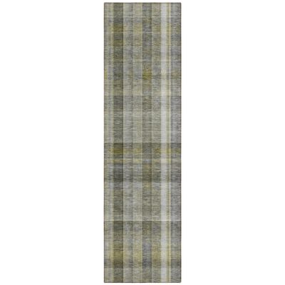 Addison Rugs Chantille ACN534 Gray 2'3" x 7'6" Indoor Outdoor Hallway Runner Rug, Stain Resistant Washable Kitchen Area Carpet for Bathroom, Laundry and Bedroom